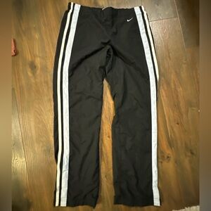 Vintage Y2K Nike Black Nylon Trackpants with Gray Label